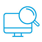 computer screen under a magnifying glass